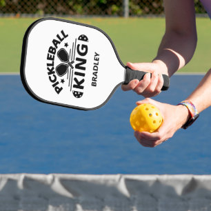 Pickleball King Funny Typography Personalised Name Paddle
