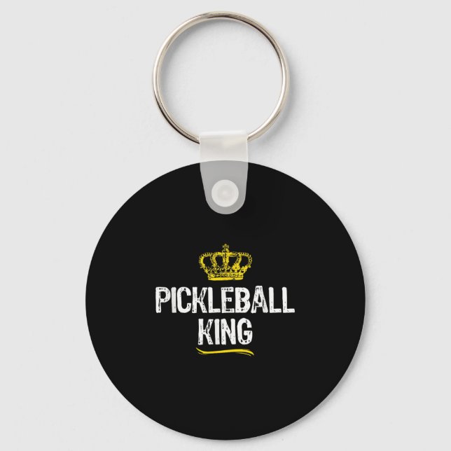 Pickleball King Men Boys Player Funny Cool  Key Ring (Front)
