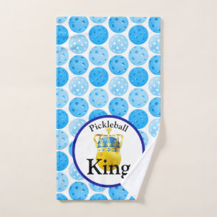 Pickleball King, Yellow Pickleball Wearing A Crown Hand Towel