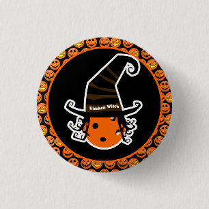 Pickleball Kitchen Witch Cute Pickleball Halloween 3 Cm Round Badge