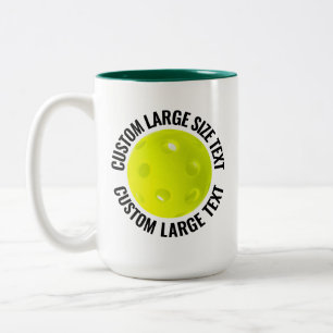 Pickleball & Large Text HUNTER GREEN 15oz Custom Two-Tone Coffee Mug