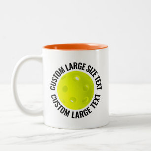 Pickleball & Large Text ORANGE 11oz Custom Two-Tone Coffee Mug