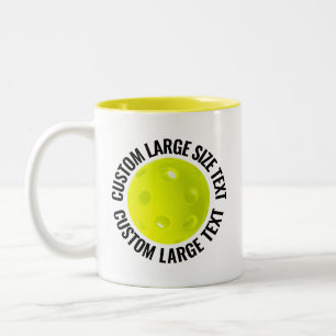 Pickleball & Large Text YELLOW 11oz Custom Two-Tone Coffee Mug