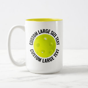 Pickleball & Large Text YELLOW 15oz Custom Two-Tone Coffee Mug