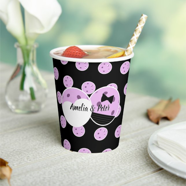 Pickleball Last Swing Before the Ring Wedding  Paper Cups (Insitu)