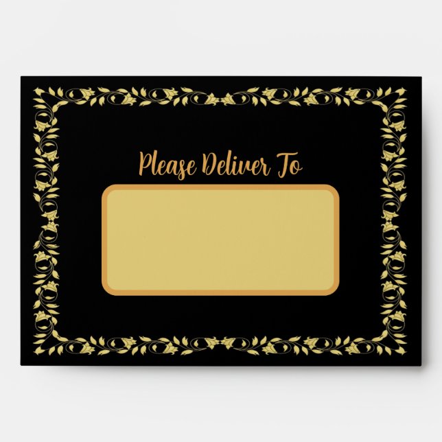 Pickleball Last Swing Wedding Party Black Gold Envelope (Front)