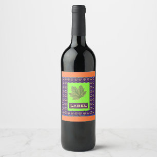 Pickleball Leaf  Customise Wine Label