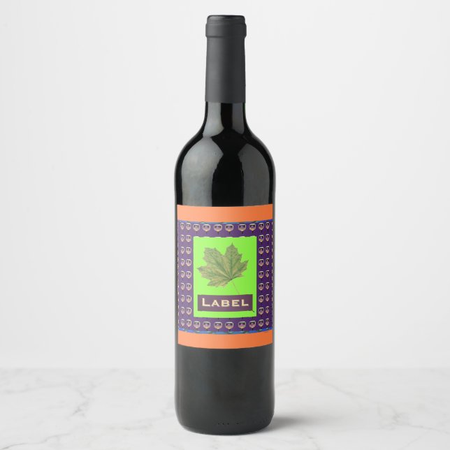 Pickleball Leaf  Customise Wine Label (Front)