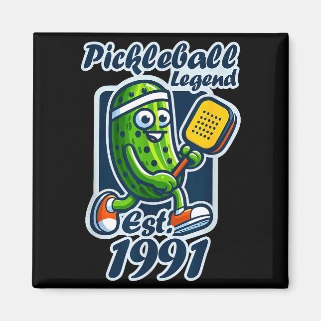 Pickleball legend established 1991 retro 35th magnet (Front)