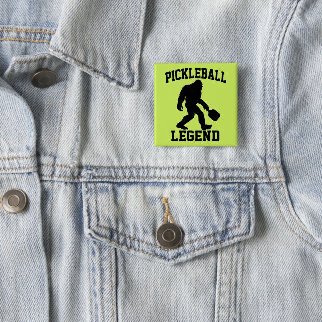 Pickleball Legend Funny Bigfoot  15 Cm Square Badge (In Situ)