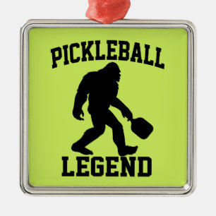 Pickleball Legend Funny Bigfoot Metal Ornament