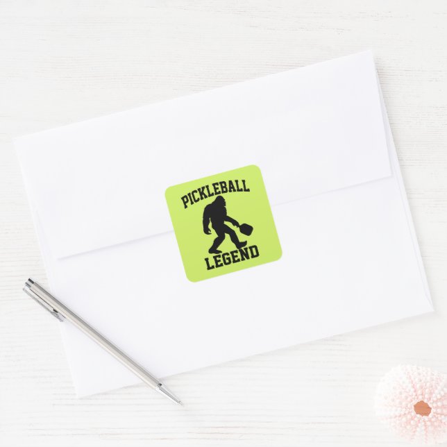 Pickleball Legend Funny Bigfoot  Square Sticker (Envelope)
