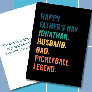 Pickleball Legend Personalised Father's Day Holiday Card