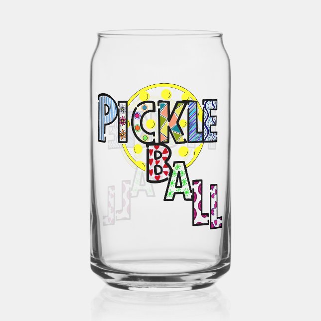 Pickleball lettering can glass (Back)