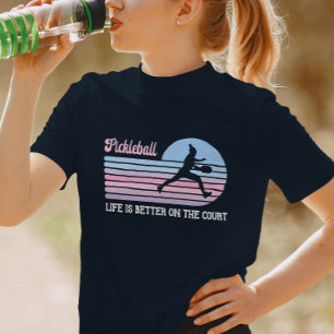 Pickleball Life Is Better On The Court Retro T-Shirt