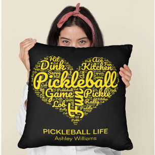 Pickleball Life Word Art Typography Personalised Cushion