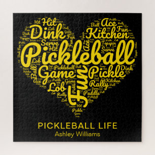 Pickleball Life Word Art Typography Personalised Jigsaw Puzzle