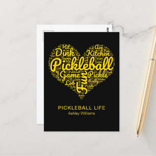 Pickleball Life Word Art Typography Personalised Postcard