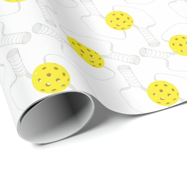 Pickleball Line Art Wrapping Paper (Roll Corner)