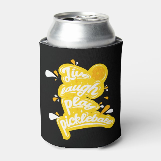 Pickleball - Live Laugh Play Pickleball Can Cooler (Can Front)