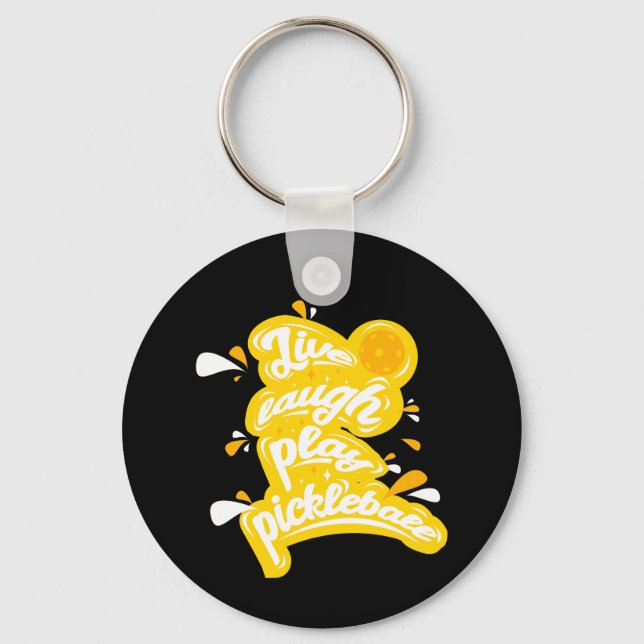Pickleball - Live Laugh Play Pickleball Key Ring (Front)