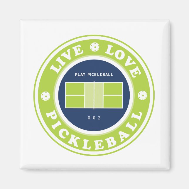 Pickleball: live life pickleball magnet (Front)