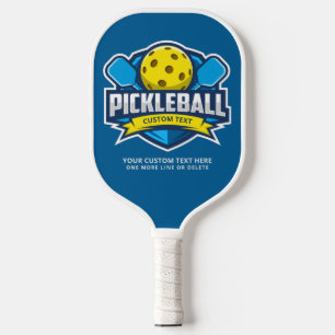 Pickleball Logo Patch 3 Lines Custom Text  Pickleball Paddle