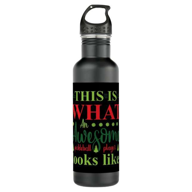 Pickleball Looks Like Black Sports 710 Ml Water Bottle (Front)