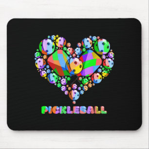 Pickleball love heart funny colourful paddle sport mouse pad