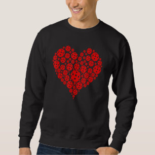 Pickleball Love Heart Shape Valentine Sweatshirt