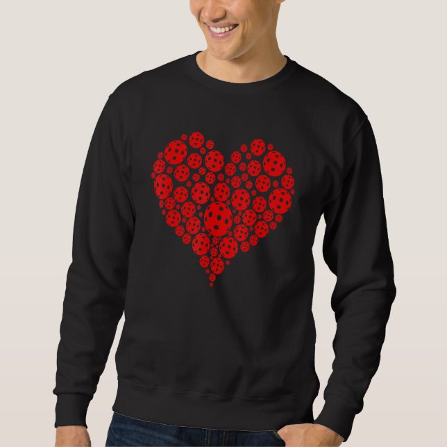 Pickleball Love Heart Shape Valentine Sweatshirt (Front)