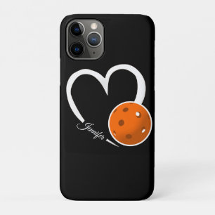 Pickleball Love Personalised White and Orange Ball iPhone 11 Pro Case