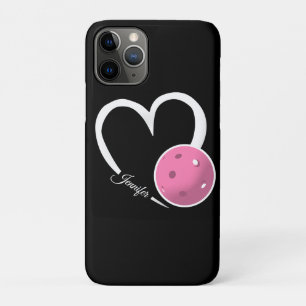 Pickleball Love Personalised White and Pink Ball iPhone 11 Pro Case