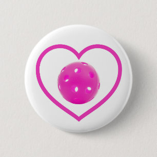 Pickleball love pink pickle ball sport pink 6 cm round badge