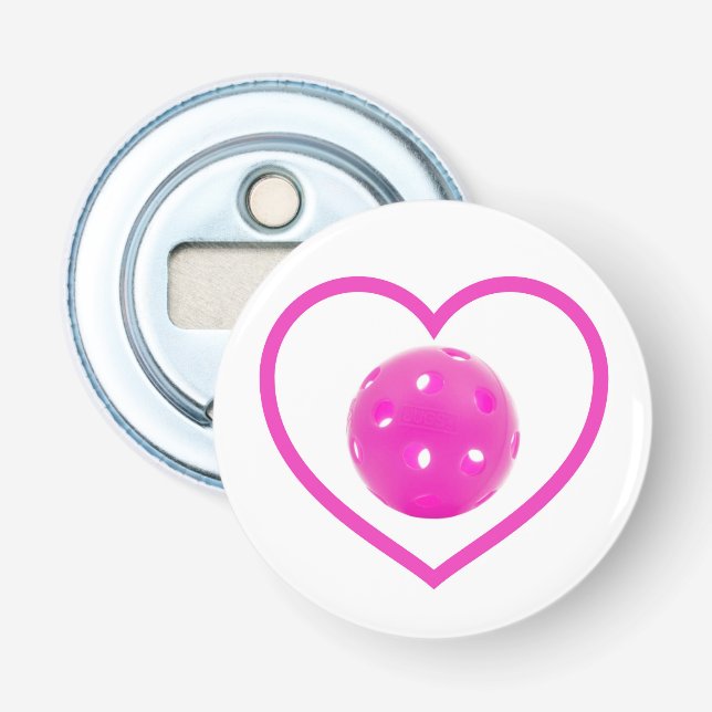 Pickleball love pink pickle ball sport pink bottle opener (Front)