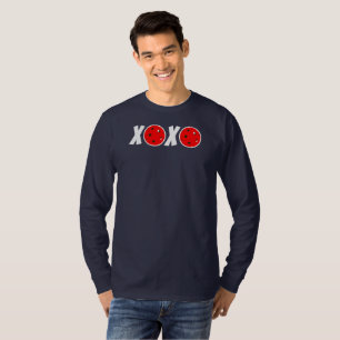 Pickleball Love Valentine XOXO Red Pickleballs T-Shirt