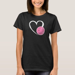 Pickleball Love White Heart Pale Pink Pickleball T-Shirt