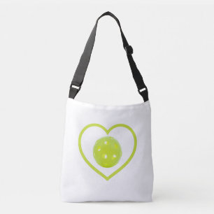 pickleball love yellow pickle ball crossbody bag
