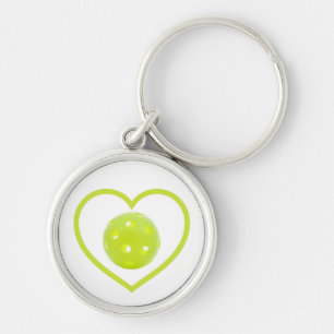 pickleball love yellow pickle ball key ring