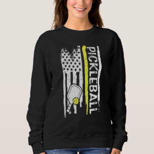 Pickleball Lover American Flag US Sports Sweatshirt