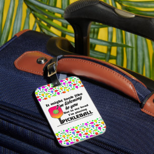 Pickleball Lover In My Head I'm Playing Pickleball Luggage Tag