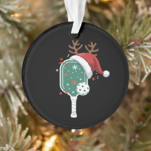 Pickleball Lover Sports Christmas Santa Hat Ornament