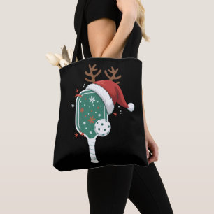 Pickleball Lover Sports Christmas Santa Hat Tote Bag