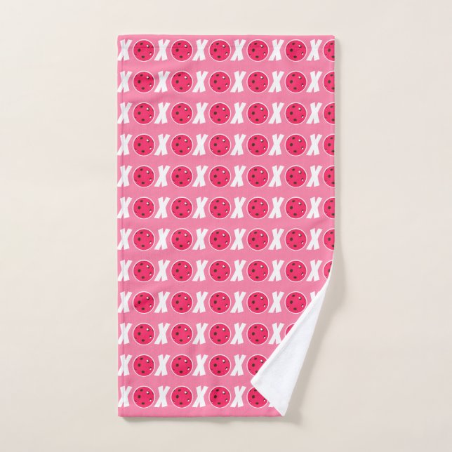 Pickleball Lover Valentine XOXO Pickleballs Hand Towel (Hand Towel)