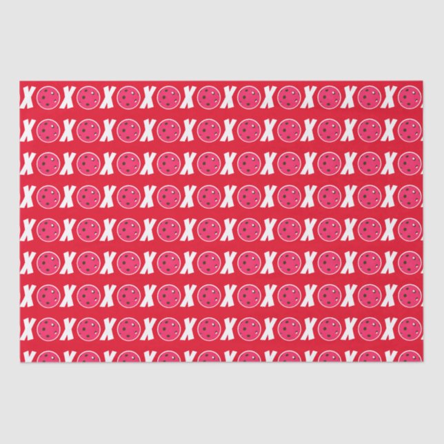 Pickleball Lover Valentine XOXO Pickleballs Tissue Paper (Front)