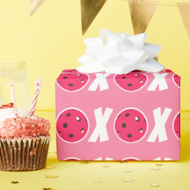 Pickleball Lover Valentine XOXO Pickleballs Wrapping Paper (Birthday Party)