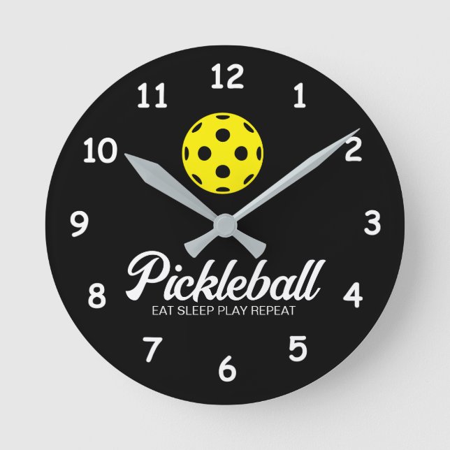 Pickleball lover wall clock with funny quote (Front)