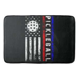 Pickleball Lovers 4th of July American Flag Bath Mat
