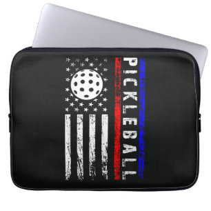 Pickleball Lovers 4th of July American Flag Laptop Sleeve