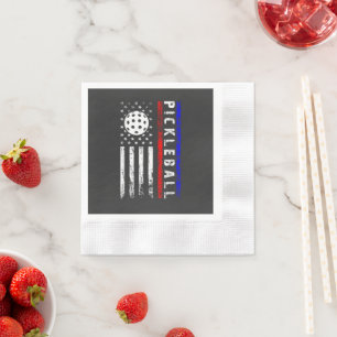 Pickleball Lovers 4th of July American Flag Napkin